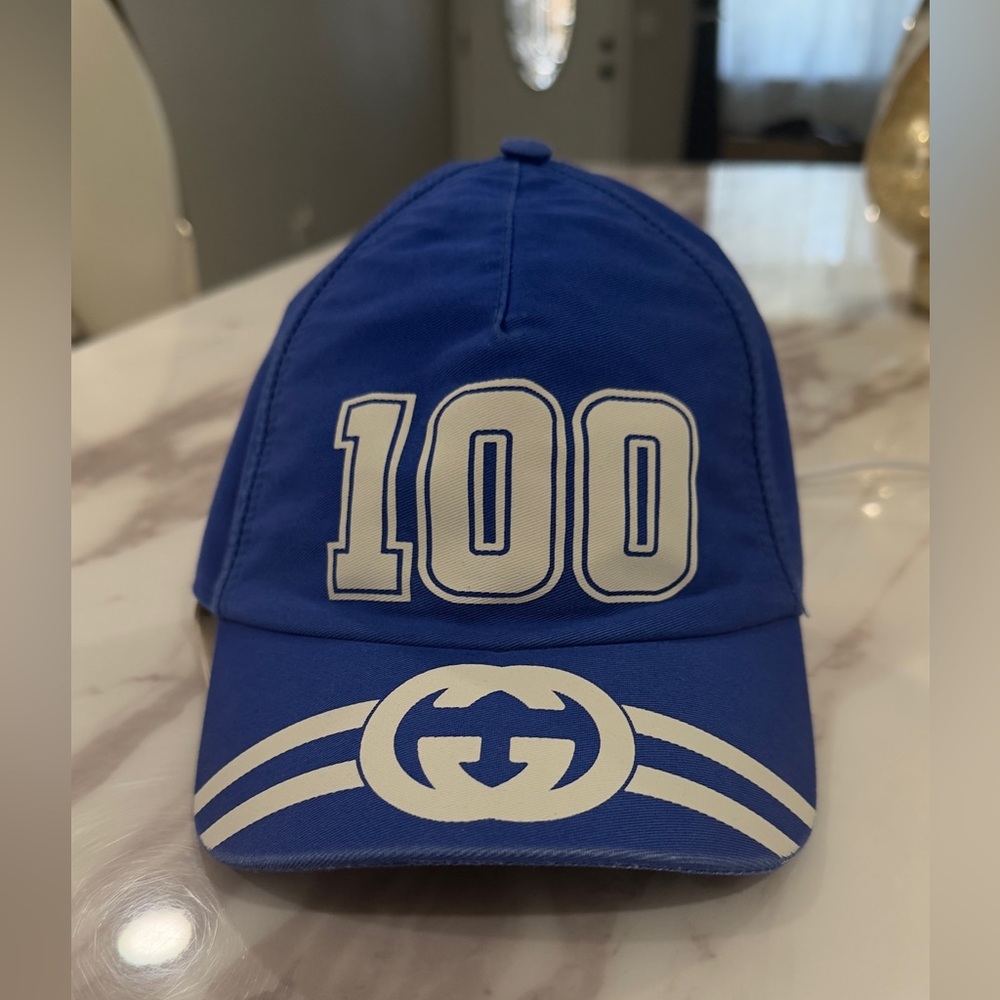 Gucci Blue Hat with White Logo
